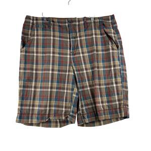 Vintage NOBO Y2K Plaid Cargo Shorts Mens 42 100% Cotton Golf Club Preppy School